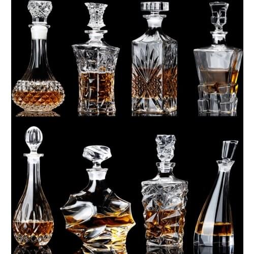 Whiskey Decanter Whiskey Bottle Crystal Glass Wine Beer Containers Glass Bottle Glass Cup Home Bar Tools Decoration