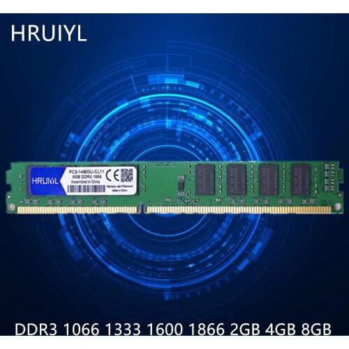 HRUIYL DDR3 Desktop Memory 1066 1333 1600 1866MHZ 2G 4GB 8GB PC Motherboard PC3-8500 10600 12800 14900U 1.5V DIMM Memory Sticks