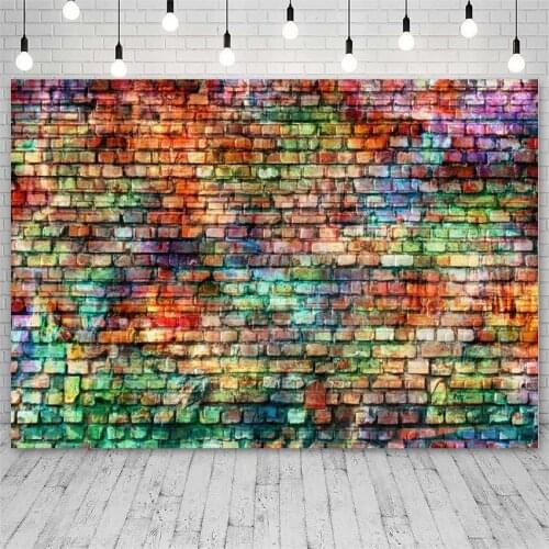 Art Painting Photography Backdrops Bright Colorful Brick Wall Theme Photo Studio Background Newborn Baby Portrait Photoshoot