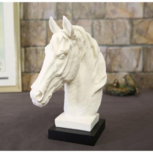 Creative New Products Animal Horse Head Resin Crafts Sculpture Decoration Home Adornment Living Room Bedroom Desktop Ornaments