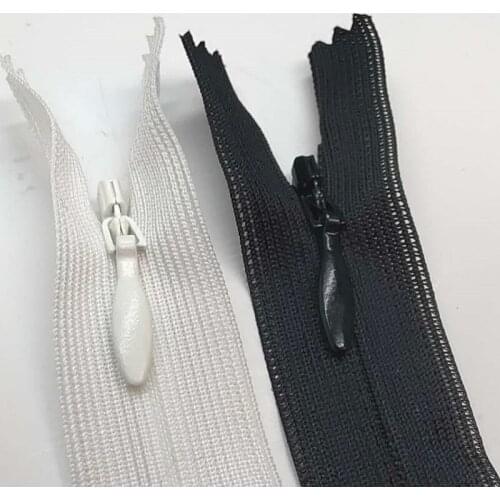 20pcs/lot 2CC Ykk Invisible Zipper Close End Lace Black White Skirt Wedding Dress Shirt Home Textile Tailor Sewing Accessories