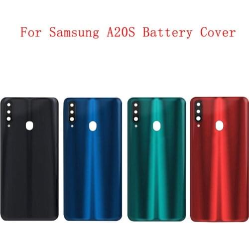 Battery Case Cover Rear Door Housing Back Case For Samsung A20S A207F Battery Cover Camera Frame Lens with Logo