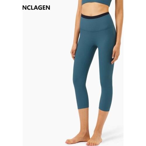 NCLAGEN High Waist Leggings Sport Women Fitness Naked Feel Buttery-Soft Squat Proof Elastic GYM Tights Yoga Pants Workout Capri