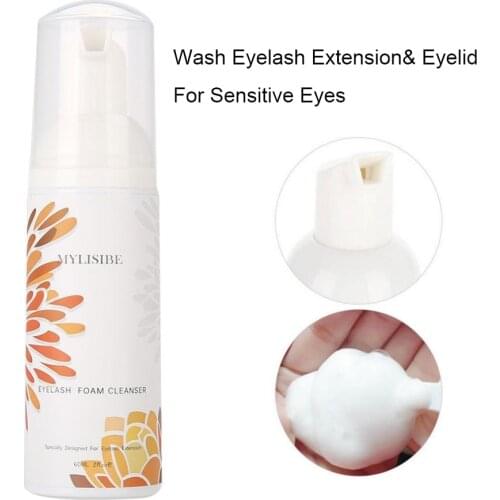 60ml Eyelash Extension Brush Lash Shampoo Kit Eye Lash Cleaning Foam Pump No Stimulation Clean Lash Shampoo Extension Mousse