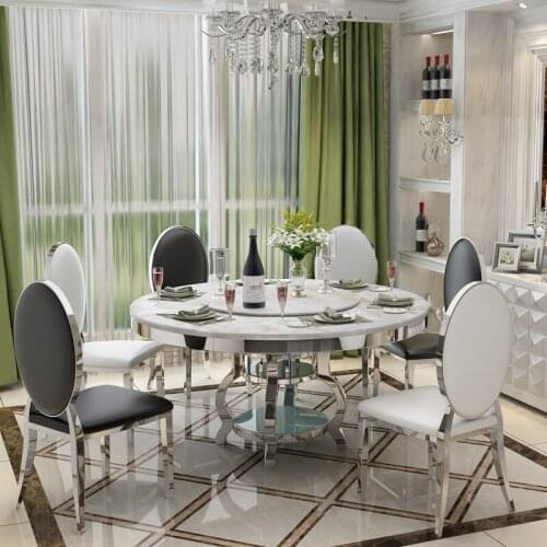 Stainless steel Dining Room Set Home Furniture minimalist modern glass dining table and 4 chairs mesa de jantar muebles comedor