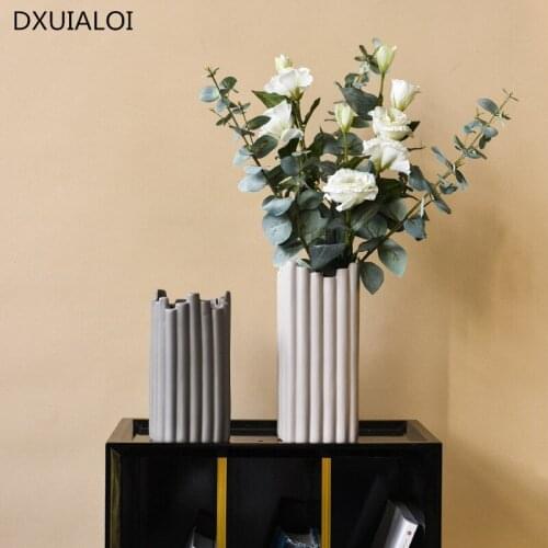 Nordic creative design irregular ceramic vase home simple art flower arrangement dried flower decoration vase ornament Vase