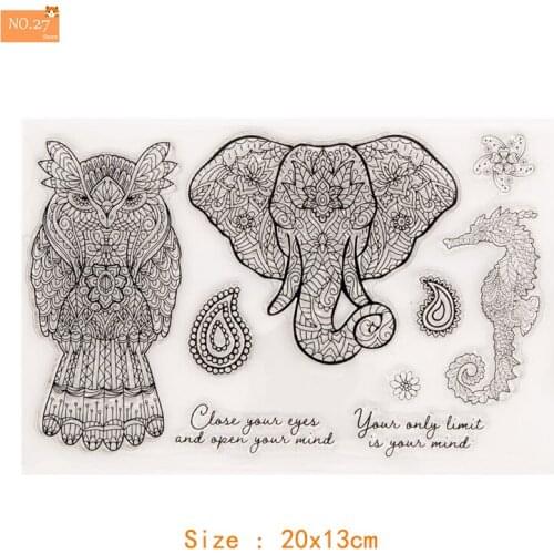 2021 New Owl Elephant Clear Stamps DIY Scrapbooking Craft Supplies Rubber Silicon Seals Card Photo Album Decora Stamps