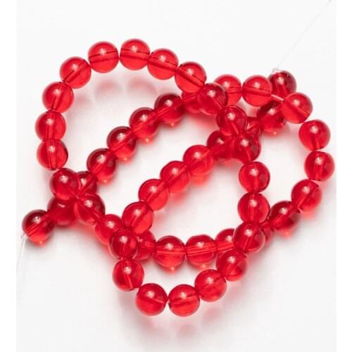 Wholesale Red Glass Beads Natural Stone Round Loose Beads for Jewelry Making Necklace Bracelet DIY 4mm 6mm 8mm 10mm 12mm