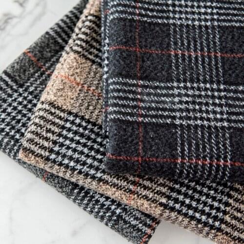 150cmx50cm Autumn Winter Thickening Plaid Woolen Fabric Coat Windbreaker Wide-leg Pants Skirt Woolen Wool Woolen Cloth Fabric