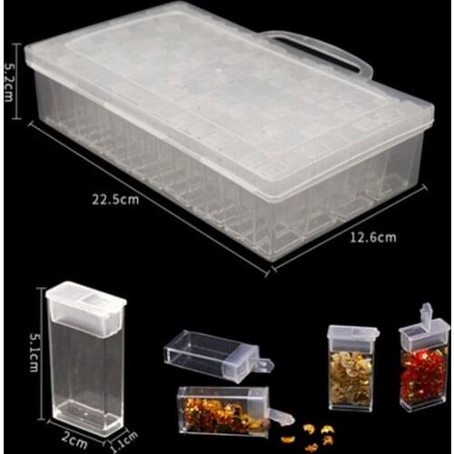 New 64/56/28 grid 5d diy diamond embroidery accessories storage box diamond painting drill bit storage box transparent container