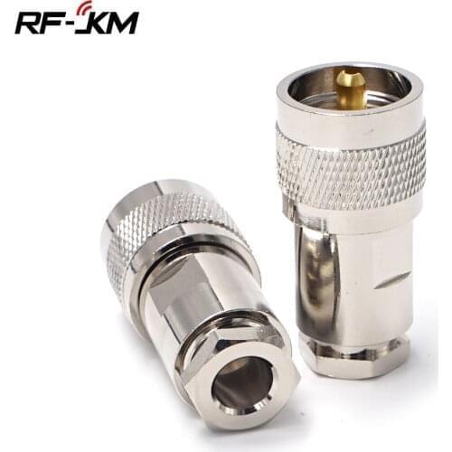 RF Adapters UHF Male Clamp to Coax Cable,PL259 Solder Connectors for LMR300 RG5 RG6 Coaxial Cable Extension