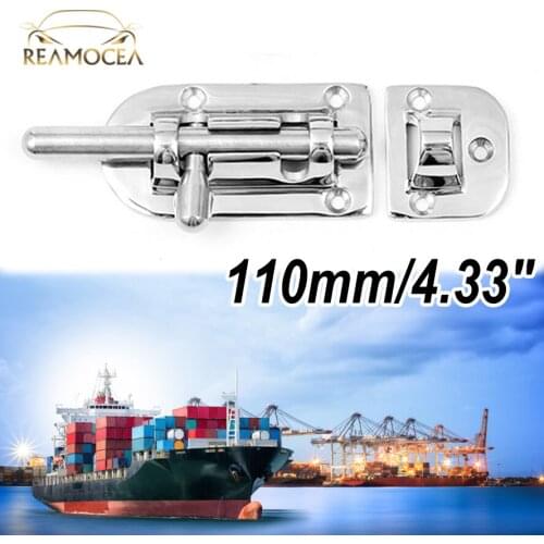 Reamocea 110mm/4.33" 316 Stainless Steel Marine Boat Door Window Lock Latch Slide Barrel Bolt Clasp Safety Security Hardware