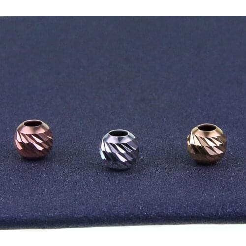 Sinya 18K Gold Twill Spiral Interval Scattered Beads diameter 2-5mm Pure Au750 Fine Jewelry Bracelet Necklace DIY Accesories