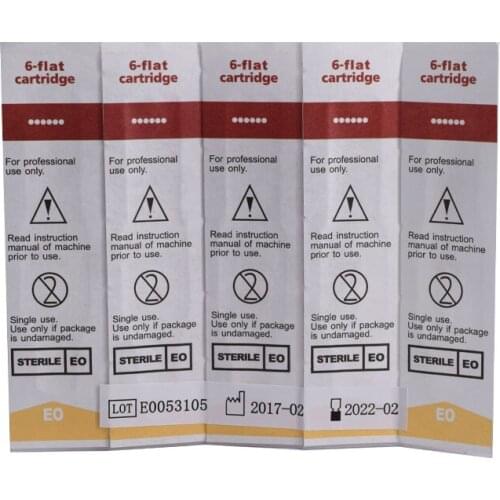 Sterilized Tattoo Needles 100Pcs Permanent Makeup Eyebrow Lip Eyeline 3D Embroidery Flat Needles Tattoo Machine Pen Power Supply