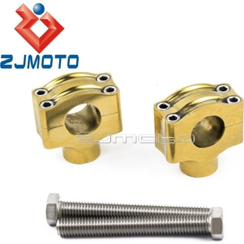 Vintage Motorcycle Solid Brass 1 inch Bar Risers For Harley Cafe Racer Cruiser Custom 1" Handlebar Low Riser Clamps