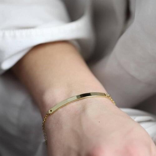 The Top Quality Strip-Shaped 316L Stainless Steel Bracelets Custom Birthday Wedding Gifts Lettering