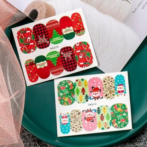 1 Sheet Nail Stickers Gorgeous Cartoon Christmas Santa Penguin Designs Nail Art Decals Diy Manicure Decoration
