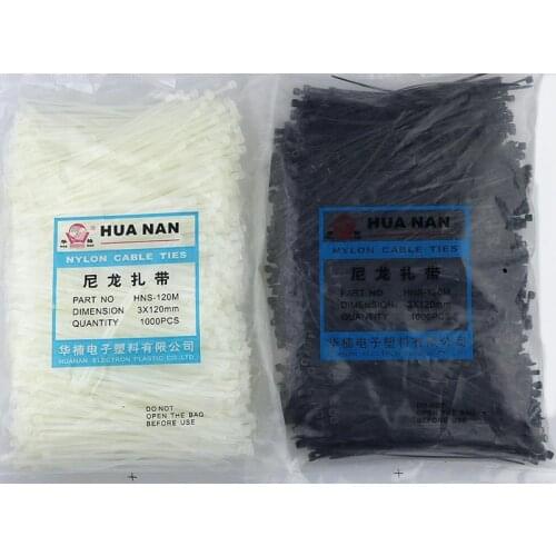 1000pcs 3*80mm 3*100mm 3*120mm 3*150mm Fixed plastic strapping self-locking nylon cable tie belt Strapping Straps For Wires