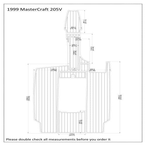 1999 Mastercraft 205V Cockpit Boat EVA Teak Decking 1/4" 6mm