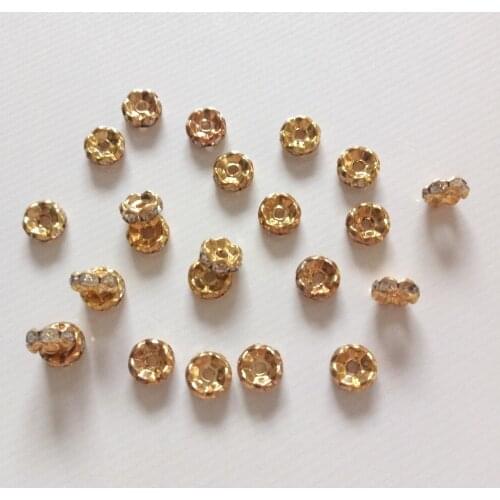 500pcs/lot Wave Shape Inlaid Rhinestones Beads 6mm/8mm Fit Women DIY Jewelry Making Bracelet Necklace Earrings Beaded Material