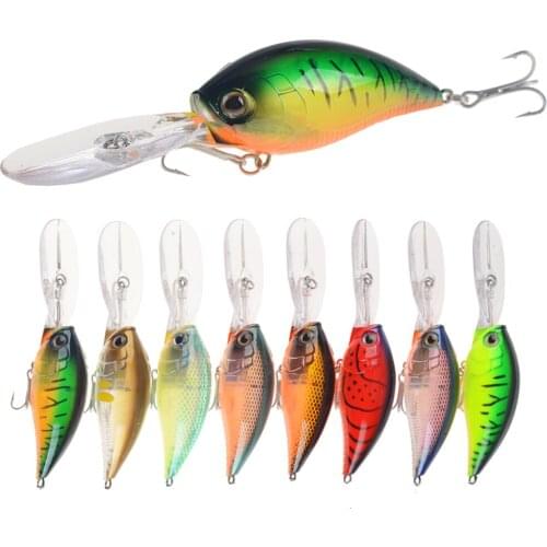 7cm 22g Hard Crankbait Fat Wobbler Fishing Lure Diving 2M Artificial Bait Long Shot Minnow Pesca Quality Hooks Tackle
