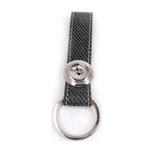 Free shipping metal button grey snake Emboss leather Key Chains DIY Fashion button Jewelry