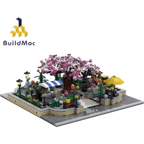 Buildmoc Creator Botanical Park MOC-26379 Flower Garden MOC City Street View Building Blocks Educational Toys For Children Gift