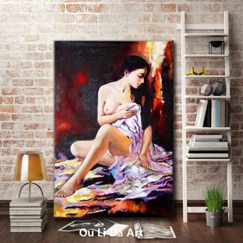 Impression figures sexy women nude art tiger oil paintings canvas printing printed on canvas wall art decoration picture