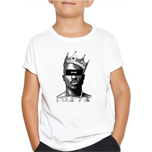 Hip Hop Rapper Cartoon Tshirt Men Tupac 2pac Fashion Singer Graphic T-shirt Kids Boys T Shirt Streetwear Top Tee Children Unisex