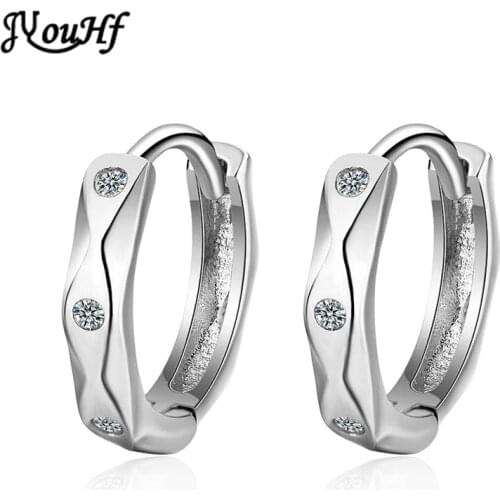 JYouHF New Fashion Round Earrings for Women Girl Korean Style White/rose Gold Color Cubic Zircon Hoop Earring Jewelry Oorbellen