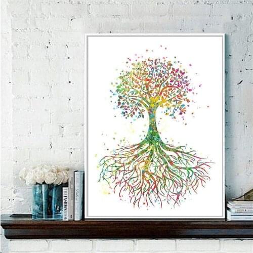 Landscape picture full display life tree 5d diy diamond painting cross stitch diamond embroidery mosaic art home decor
