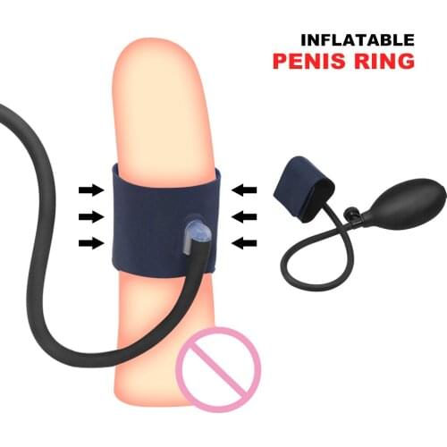 EXVOID Scrotum Sleeve Strong Delay Ejaculation Penis Ring Pump Male Masturbation Cock Rings Inflatable Penis Enlargemen Erection