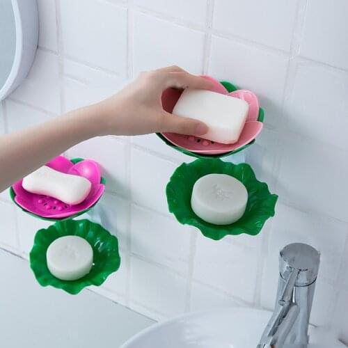 Lotus Shape Soap Box Bathroom Soap Holder Dish Storage Plate Tray Bathroom Soap Holder Case Bathroom Kitchen Supplies