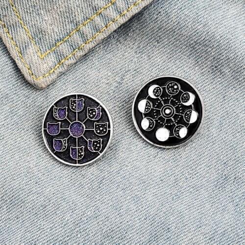 Cute Children Jewelry Space Subject Moon Cat Enamel Pin Lapel pin Jeans shirt Bag