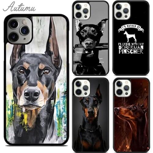 Cute Doberman Pinscher Dog Phone Case for iPhone 11 12 Pro Max mini X XR XS SE 2020 5 6S 7 8 Plus Samsung Galaxy S8 S9 S10 Cover