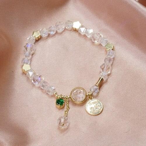 Fashion Natural Stone Garnet Crystal Bracelet Shell Star Bracelet Women Girl Jewelry