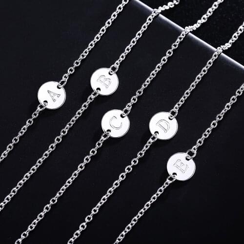 Fashion 26 Letter women men chain bracelet cute Silver color Charm Bracelet wedding Personality Jewelry lovely gifts LH029