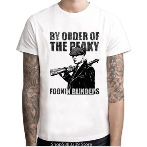 Peaky Blinders Men T-Shirt Fashion Printed Cool T Shirt Men Summer Short Sleeve Casual White Tops Hipster Tees
