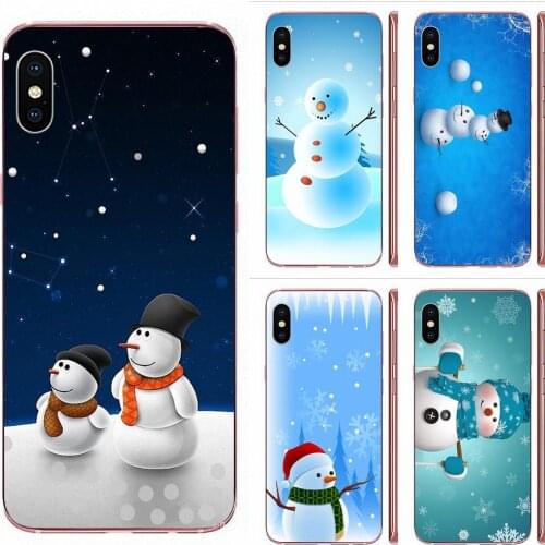 Soft Mobile Phone For Samsung Galaxy Note 8 9 10 Pro S4 S5 S6 S7 S8 S9 S10 S11 S11E S20 Edge Plus Ultra Snowman Lovely Cartoon