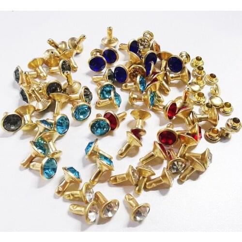 20set Rhinestone Rivets Garment Sewing Drill Nail Button For Clothing Bag Shoes DIY Making Crafts Pet Decoration Accessories