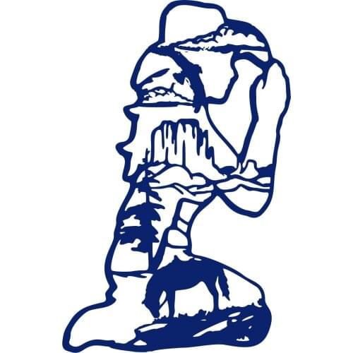 For Cowgirl Pryaing Horse Bird Mountain Car Truck Window Laptop Vinyl Decal Sticker Styling