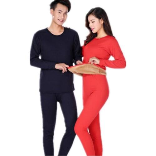 2020 New Winter Lover Thermal Underwear For Women Men Warm Cashmere Black Long Johns Velvet Thick Second Thermal Female Skin