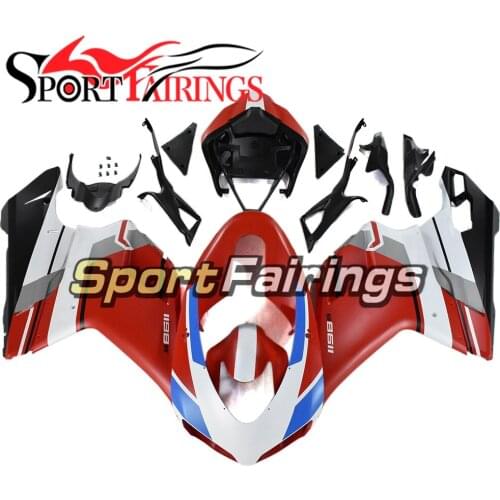 Full Fairings For Ducati 1198 1098 848 2007 08 09 10 11 12 2012 ABS Plastic Motorcycle Bodywork Flat Red White Black