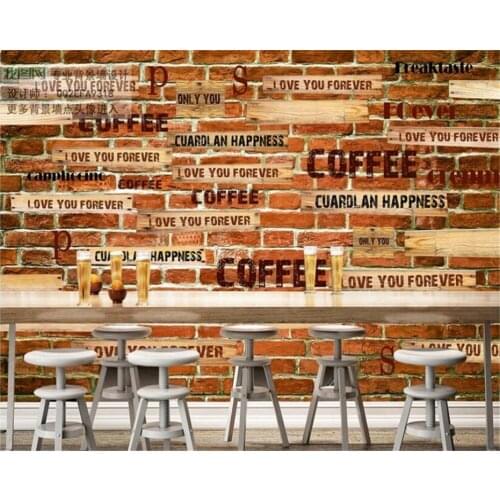 Beibehang Custom stickers wallpaper nostalgic European and American brick wall English wallpaper home decoration TV background
