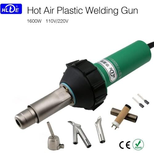 HLTE 1600W Industrial Plastic Hot Air Welding Gun Heat Gun 40mm flat welding nozzle 0mm silicone hand pressure roller
