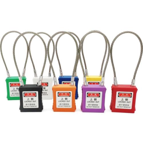 QVAND Cable Padlock with Master Key and Stainless Steel Wire Shackle for Industrial Lockout-Tagout