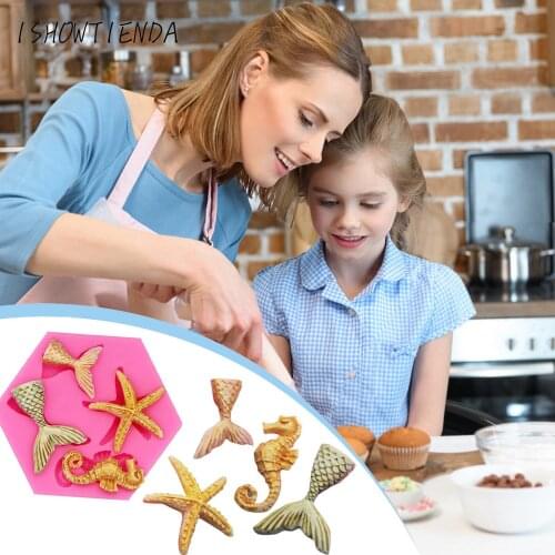 Sea Animal Silicone Mold Cake Decorating Tools 3D Fondant Soap Mold for Caking Decoration Chocolate Candy Mold