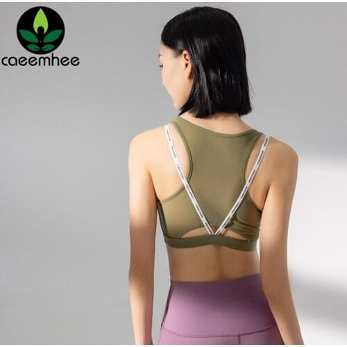 CAEEMHEE Mesh Sports Bra Tank Top Pad Push Up Fitness Underwear Quick Dry Yoga Tops Brassiere Sport Femme Running Workout Bras