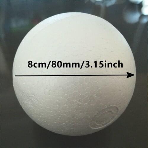 8cm 18pcs White Modelling Foam Ball Craft Polystyrene Styrofoam Balls Decorative Foam Round Ball 80mm 3.15inch