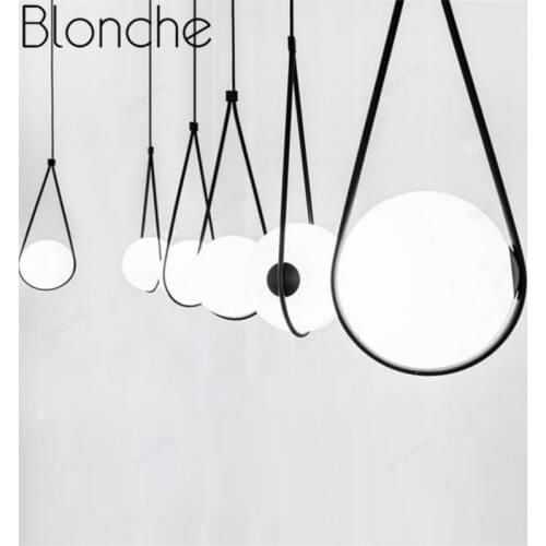 Modern Art Pendant Lamp Ball Hanging Light Glass Lampshade for Home Living Room Bedroom Restaurant Decor Led Lighting Fixtures
